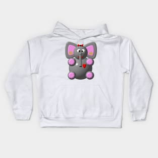 Cute Elephant wearing Earrings Kids Hoodie